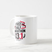 Erster Halbmarathon 13,1 Kaffeetasse (Vorderseite Links)