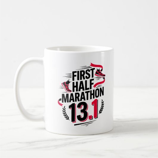 Erster Halbmarathon 13,1 Kaffeetasse (Links)