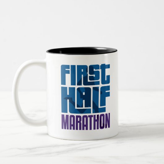 Erster Halbmarathon 13,1 Meilen Zweifarbige Tasse (Links)