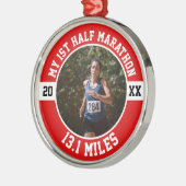 Erster Halbmarathon Ornament Aus Metall (Links)