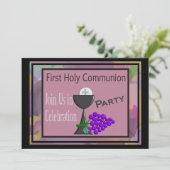 Erster heilige Kommunions-Einladungenchalice-Wirt Einladung (Stehend Vorderseite)
