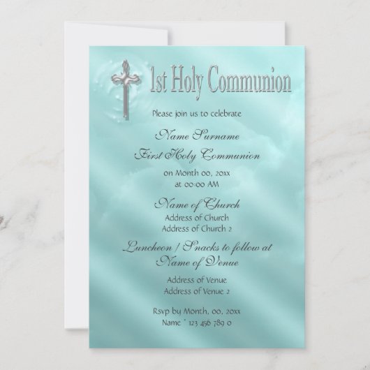 Erster heiliger Kommunion Einladung (Vorderseite)