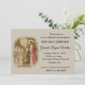 Erster Heiliger Kommunion Katholischer Sohn Jesus  Einladung (Stehend Vorderseite)