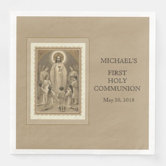 Erster Heiliger Kommunion Katholischer Sohn Jesus Serviette (Vorderseite)