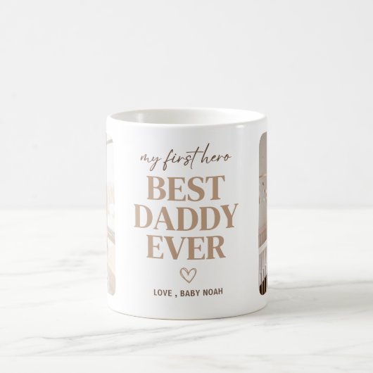 Erster Held Bester Papa Aller Zeiten Erdig 2 Foto Kaffeetasse (Mittel)