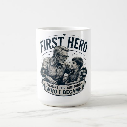 Erster Held, ewiger Freund, Vatertag Vintage Kaffeetasse (Mittel)