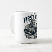 Erster Held, ewiger Freund, Vatertag Vintage Kaffeetasse (Vorderseite Links)