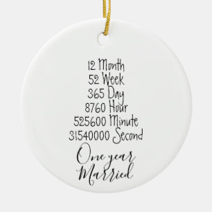 Erster Hochzeitstag 1. Ehejahr Hochzeitsliebhaber Keramik Ornament