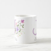Erster Initial Plus Name Julia mit Blume Kaffeetasse (Mittel)