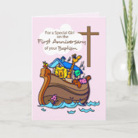 Erster Jahrestag der Taufe Girl Noah's Ark