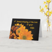 Erster Jahrestag des Verlustes von Ehefrau Butterf Karte (Gelbe Blume)