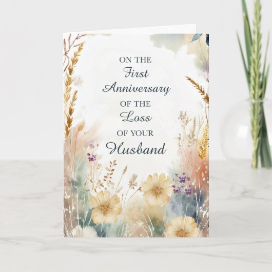 Erster Jahrestag des Verlustes von Ehemann Karte (Vorderseite)