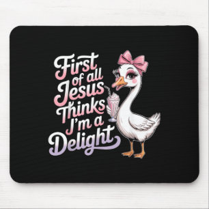 Erster Jesus denkt ein Vergnügen Gans Design 6 Mousepad