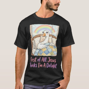 Erster Jesus hält eine Freude für eine lustige Gan T-Shirt
