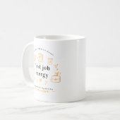Erster Job Energie | Doodles Monogramm Kaffeetasse (Vorderseite Links)