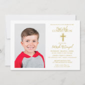 Erster Junge der heiligen Kommunion, Foto Einladung (Vorderseite)