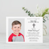 Erster Junge der heiligen Kommunion, Foto Einladung (Stehend Vorderseite)