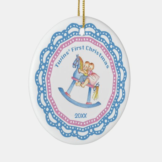 Erster Junge der Zwillinge Keramikornament (Rechts)