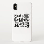 Erster Kaffee als guter Morgen T - Shirt iPhone Hülle (Rückseite)