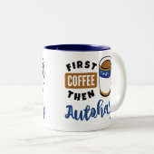 Erster Kaffee dann Autoharp Music Lover Zweifarbige Tasse (VorderseiteRechts)