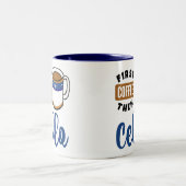Erster Kaffee Dann Cello Music Lover Zweifarbige Tasse (Mittel)
