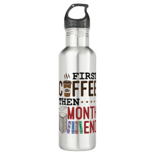 Erster Kaffee dann Monatsabschluss Buchhalter Lohn Edelstahlflasche