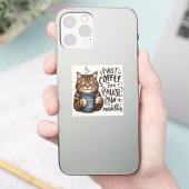 Erster Kaffee Dann Pawabilities Chat Lover Vinyll Aufkleber (Telefon)