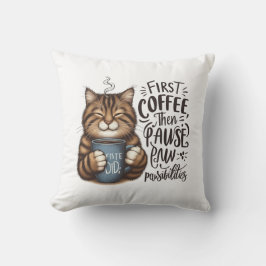 Erster Kaffee dann PawTIES Chat Lover Kissen