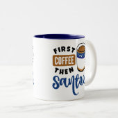 Erster Kaffee dann Santoor Musik Lover Zweifarbige Tasse (VorderseiteRechts)