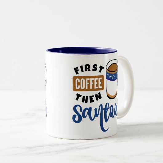 Erster Kaffee dann Santoor Musik Lover Zweifarbige Tasse (VorderseiteRechts)