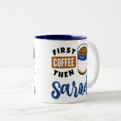 Erster Kaffee dann Sarod Music Lover Zweifarbige Tasse (VorderseiteRechts)