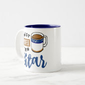 Erster Kaffee dann Sitar Music Lover Zweifarbige Tasse (Vorderseite Links)