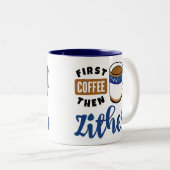 Erster Kaffee dann Zither Music Lover Zweifarbige Tasse (VorderseiteRechts)