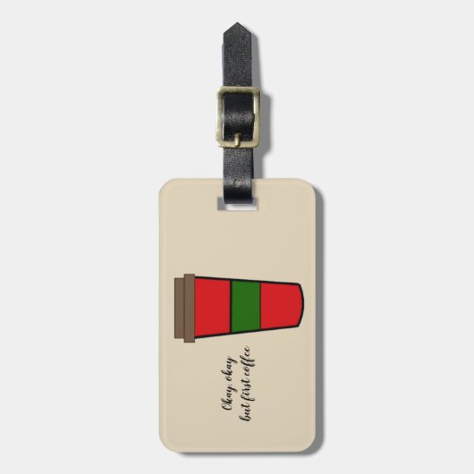 Erster Kaffee Gepäckanhänger (Vorderseite vertikal)