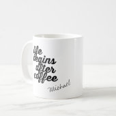 erster Kaffee, personalisiert Kaffeetasse (Vorderseite Links)