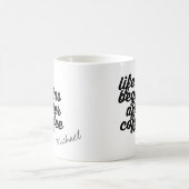 erster Kaffee, personalisiert Kaffeetasse (Mittel)