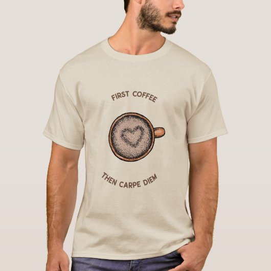 Erster Kaffee T-Shirt (Vorderseite)