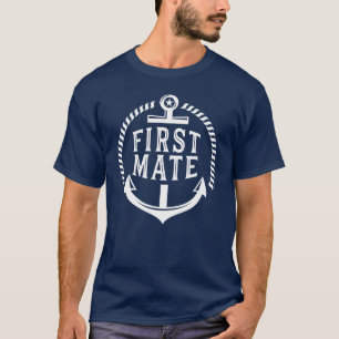 Erster Kamerad-Segelboot-Yacht lustig T-Shirt