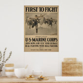Erster Kampf - US-Marine Corps Poster (Küche)
