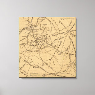 Erster Kampf von Stier-Lauf - ziviler Krieg Leinwanddruck