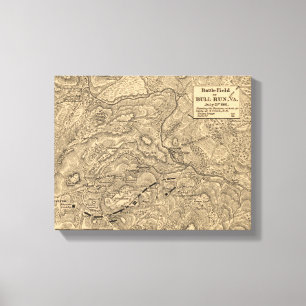 Erster Kampf von Stier-Lauf - ziviler Krieg Leinwanddruck