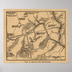 Erster Kampf von Stier-Lauf - ziviler Krieg Poster