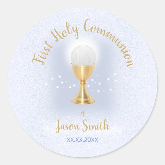 Erster Katholischer Junge Runder Aufkleber (Vorderseite)