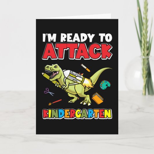 Erster Kindergarten Dinosaurier Karte (Vorderseite)