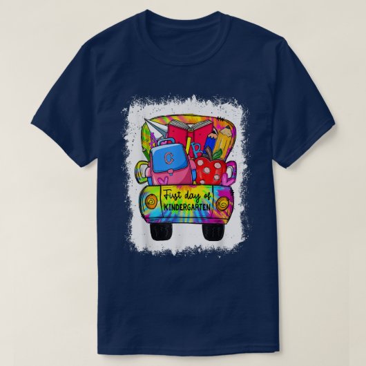 Erster Kindergarten-Gefärbte Krawatte T-Shirt (Design vorne)