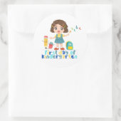 Erster Kindergarten Runder Aufkleber (Tasche)