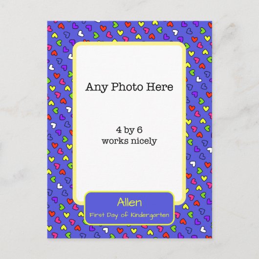 Erster Kindergartentag Foto Postkarte (Vorderseite)