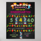 Erster Kindergartentag Unterschrift MIRL, Schwarz Poster (Vorne)