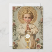 Erster Kommune Katholischer Jesus Eucharist Einladung (Rückseite)