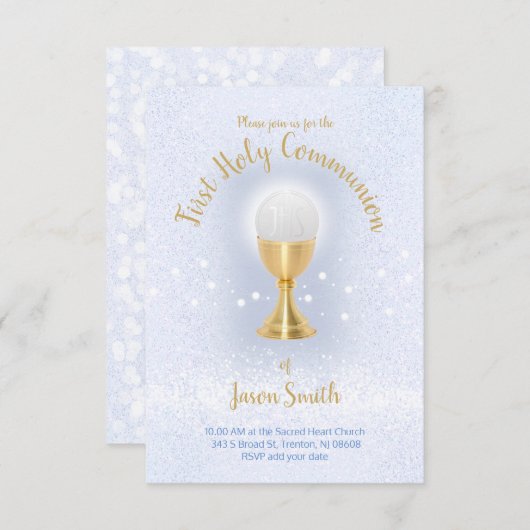 Erster Kommune Katholischer Junge Einladung (Vorne/Hinten)